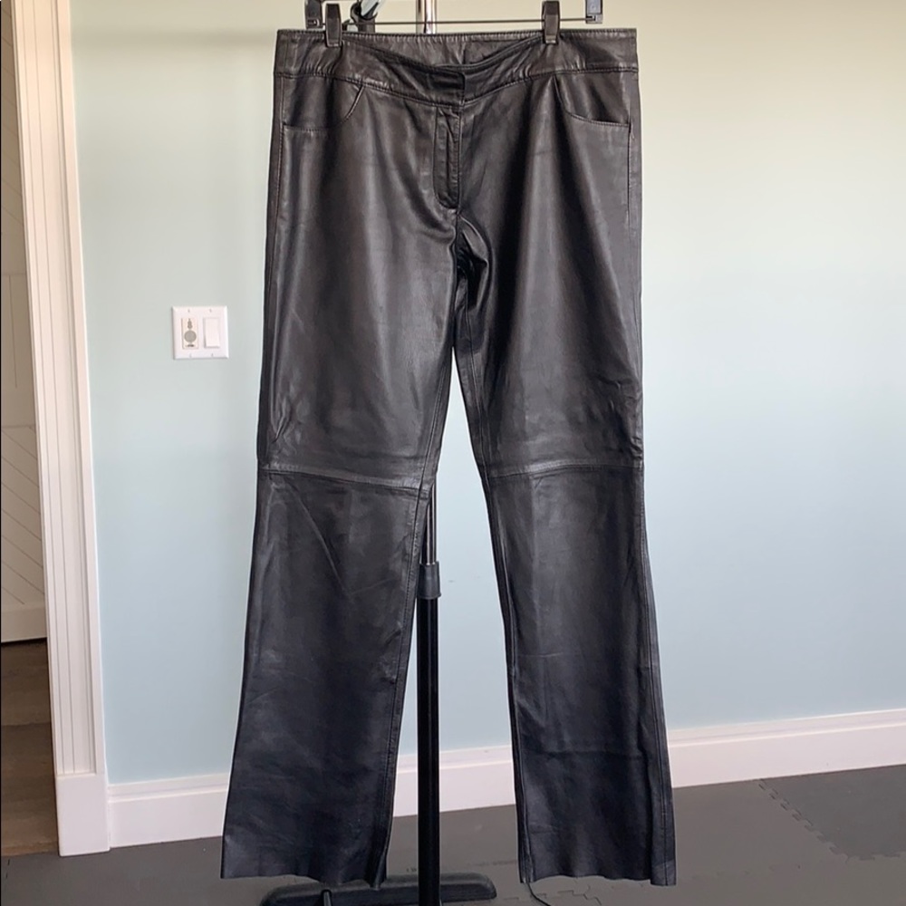 Neiman Marcus genuine leather silk lined pants
